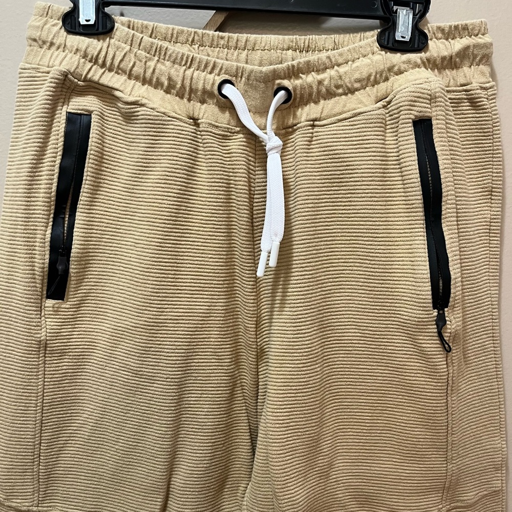 SVRN Code Beige Ribbed Joggers Size Boys Large - Picture 3 of 9